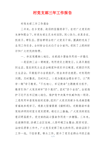 村党支部三年工作报告