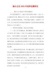 编办主任2025年述职述廉报告