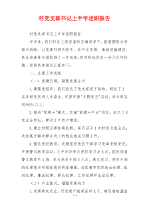 村党支部书记上半年述职报告