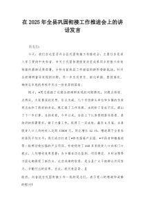 在2025年全县巩固衔接工作推进会上的讲话发言