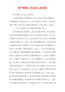 资产管理工作会议上的讲话