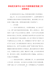 林场党支部书记2025年度抓基层党建工作述职报告