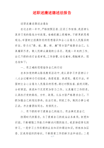 述职述廉述德述法报告