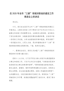 在2025年全市“三新”领域妇联组织建设工作推进会上的讲话