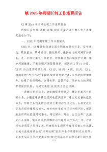 镇2025年河湖长制工作述职报告