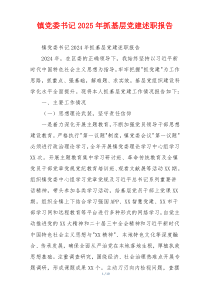 镇党委书记2025年抓基层党建述职报告