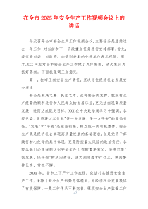 在全市2025年安全生产工作视频会议上的讲话