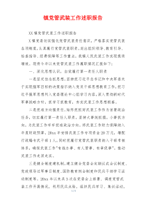 镇党管武装工作述职报告
