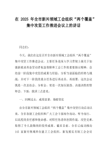 在2025年全市新兴领域工会组织两个覆盖集中攻坚工作推进会议上的讲话