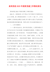 某局党组2025年度抓党建工作情况报告