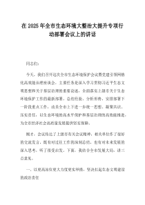 在2025年全市生态环境大整治大提升专项行动部署会议上的讲话
