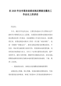 在2025年全市落实省委巡视反馈意见整改工作会议上的讲话