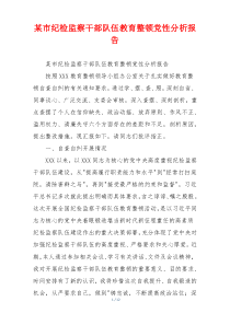 某市纪检监察干部队伍教育整顿党性分析报告