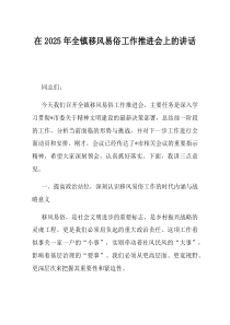 在2025年全镇移风易俗工作推进会上的讲话