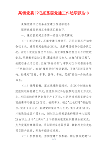 某镇党委书记抓基层党建工作述职报告3