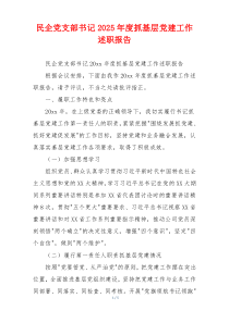 民企党支部书记2025年度抓基层党建工作述职报告