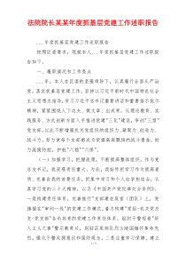 法院院长某某年度抓基层党建工作述职报告