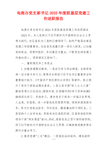 电商办党支部书记2025年度抓基层党建工作述职报告