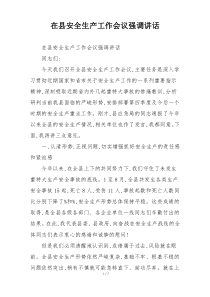 在县安全生产工作会议强调讲话