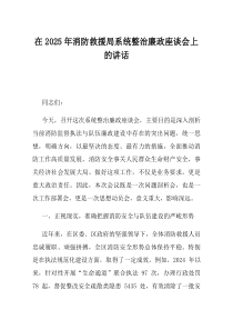 在2025年消防救援局系统整治廉政座谈会上的讲话