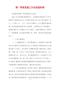 第一季度党建工作总结组织部