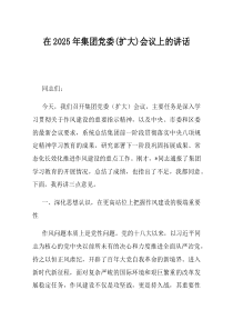 在2025年集团党委扩大会议上的讲话