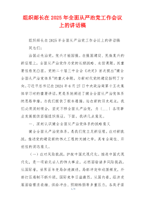组织部长在2025年全面从严治党工作会议上的讲话稿