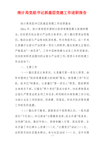 统计局党组书记抓基层党建工作述职报告
