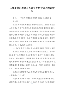 在市委党的建设工作领导小组会议上的讲话3