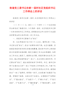 街道党工委书记在新一届村社区党组织书记工作例会上的讲话