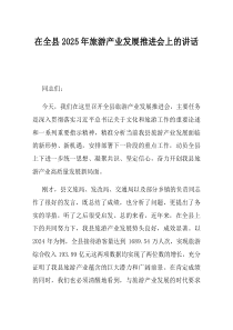 在全县2025年旅游产业发展推进会上的讲话