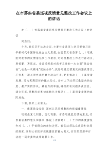 在市落实省委巡视反馈意见整改工作会议上的讲话