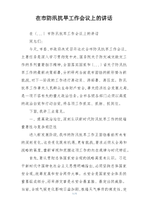 在市防汛抗旱工作会议上的讲话