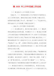 镇 2025 年上半年党建工作总结