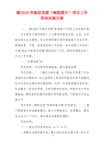 镇2025年基层党建“赋能提升”项目工作具体实施方案