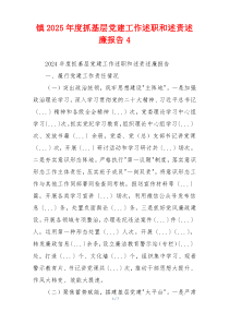 镇2025年度抓基层党建工作述职和述责述廉报告4