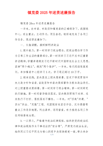 镇党委2025年述责述廉报告