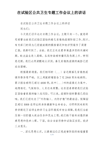 在试验区公共卫生专题工作会议上的讲话