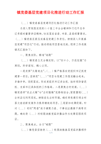 镇党委基层党建项目化推进行动工作汇报