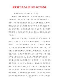 镇党建工作办公室2025年工作总结