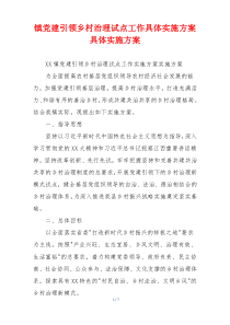 镇党建引领乡村治理试点工作具体实施方案具体实施方案