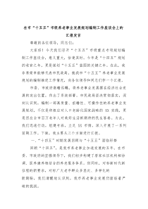 在市“十五五”市级养老事业发展规划编制工作座谈会上的汇报发言