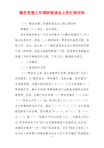 镇在党建工作调研座谈会上的汇报材料