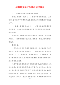 镇基层党建工作整改情况报告