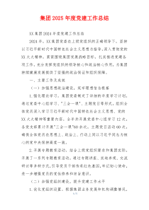 集团2025年度党建工作总结