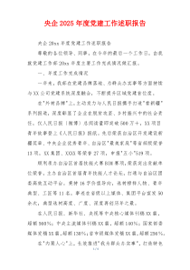 央企2025年度党建工作述职报告