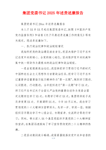集团党委书记2025年述责述廉报告