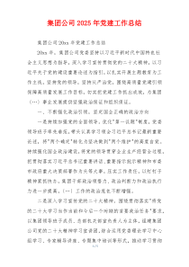 集团公司2025年党建工作总结