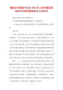 集团公司党委书记在2025年上半年基层党组织书记抓党建述职会上的讲话