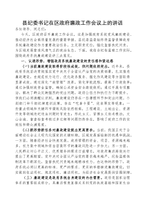 在政府廉政工作会议上的讲话（县纪委书记）